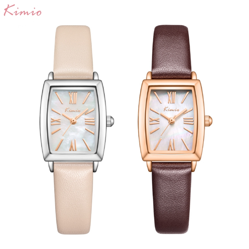 K IO Retro Classic Temperament Simple Niche Design Square Belt กันน้ํานาฬิกาสุภาพสตรี K6566 Movement เปลี่ยนใหม่ภายในหนึ่งปี