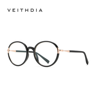 Veithdia แว่นตาแฟชั่น กรอบกลม ป้องกันแสงสีฟ้า สไตล์เรโทร สําหรับผู้หญิง TJ881