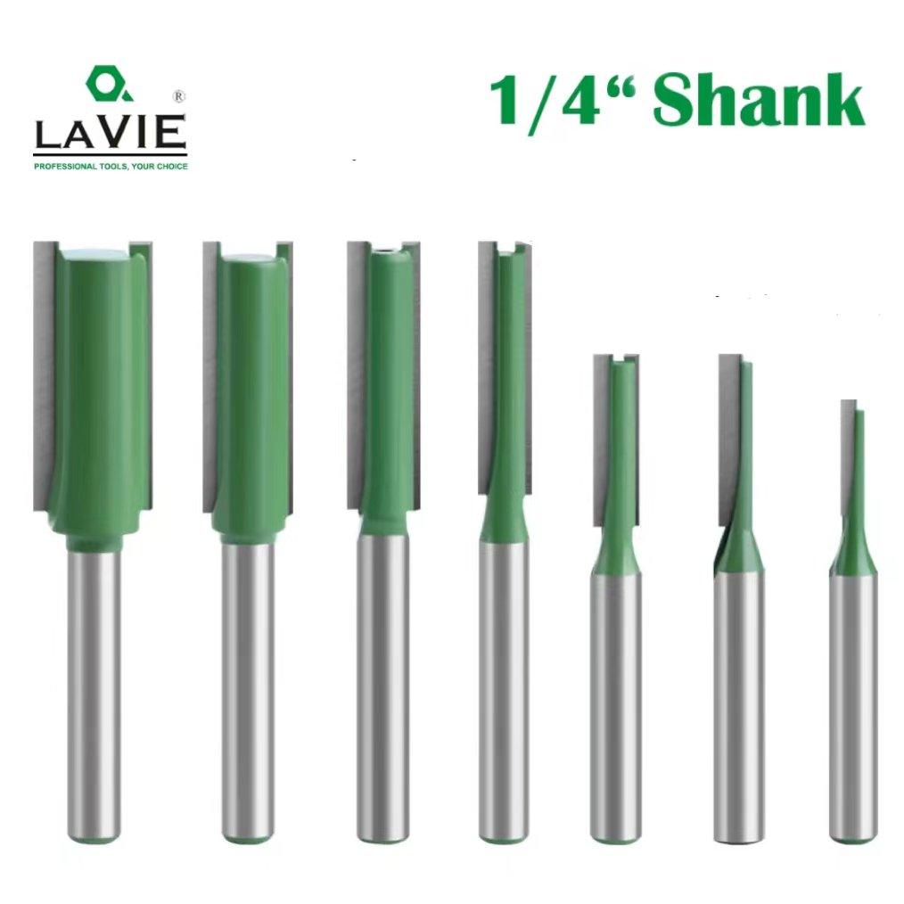 Lavie 1 ชิ้น 1/4 Shank 6.35 มม.ตรงมีด Dado Router Bit ชุดตัดเครื่องตัดกัดสําหรับงานไม้ Bits ตัด C0700204