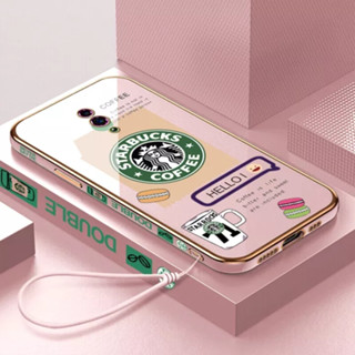 เคสโทรศัพท์มือถือ ลายการ์ตูน Starbucks พร้อมสายคล้อง สําหรับ Oppo RENO 6 6Pro 6Pro plus 6Z FINDX3 x3pro FINDX5