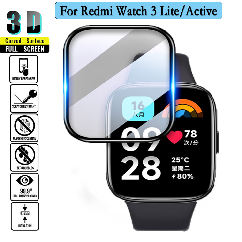 ฟิล์มกันรอยคอมโพสิต 3D กันรอยขีดข่วน คุณภาพสูง สําหรับ Redmi Watch 3 Lite Active Smart Watch 1 3 5 ชิ้น