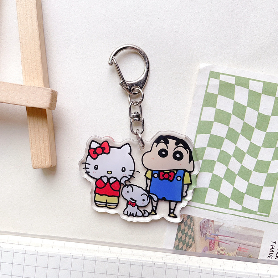 พวงกุญแจอะคริลิค จี้การ์ตูนชินจังซานริโอ้น่ารัก แบบสร้างสรรค์