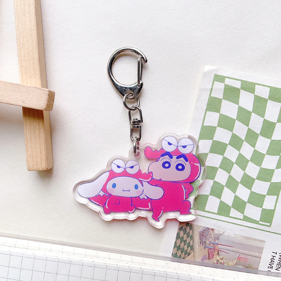 พวงกุญแจอะคริลิค จี้การ์ตูนชินจังซานริโอ้น่ารัก แบบสร้างสรรค์