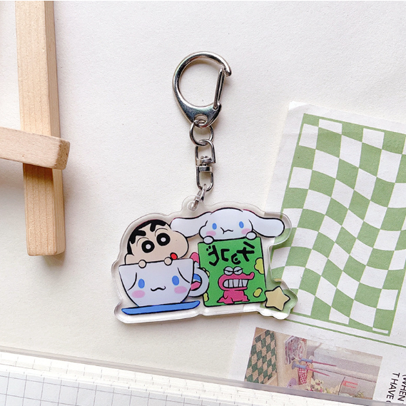 พวงกุญแจอะคริลิค จี้การ์ตูนชินจังซานริโอ้น่ารัก แบบสร้างสรรค์