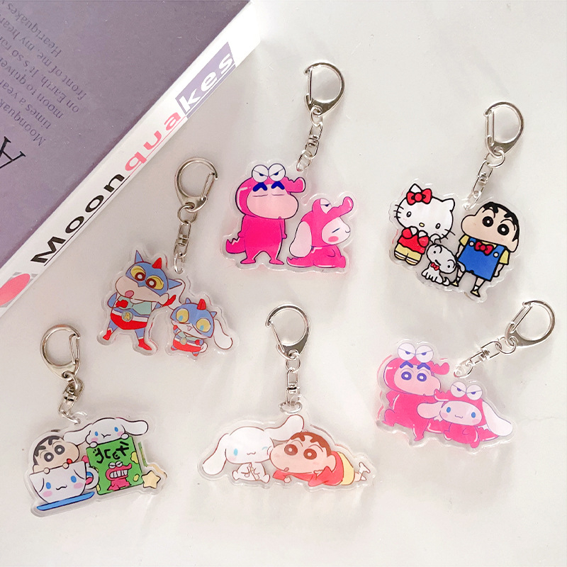 พวงกุญแจอะคริลิค จี้การ์ตูนชินจังซานริโอ้น่ารัก แบบสร้างสรรค์