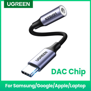 Ugreen อะแดปเตอร์ชิปหูฟัง Type C เป็น 3.5 มม. DAC USB C เป็น 3.5 Aux สําหรับ Macbook Pro Samsung Galaxy Google Pixel