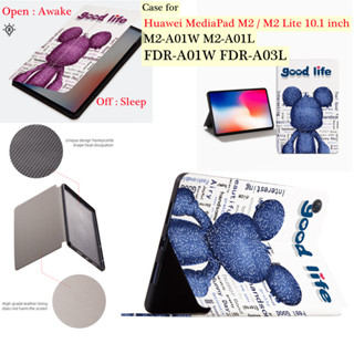 For Smart Huawei MediaPad M2 Lite 10.1 inch FDR-A01W FDR-A03L PU Leather For Huawei MediaPad M2 10 M2-A01W M2-A01L Cute Cartoon Series Anime Pattern Flip Stand Casing