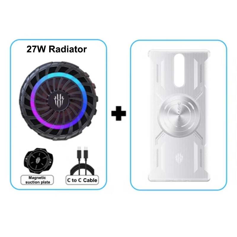 20W 27W RedMagic Magnet Cooler พร้อมป้องกันกรณีสําหรับ Nubia Red Magic 8S Pro Plus ปกหลัง Red Magic 