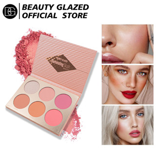 Beauty GLAZED บลัชออนปัดแก้ม เนื้อฝุ่น กันน้ํา 6 สี