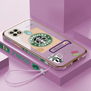 เคสโทรศัพท์มือถือ ลายการ์ตูน Starbucks พร้อมสายคล้อง สําหรับ realme 5 5i 5S 6i realme 6 realme 6 Pro realme 5pro realme C3 realme C20 C11 realme C11 2021