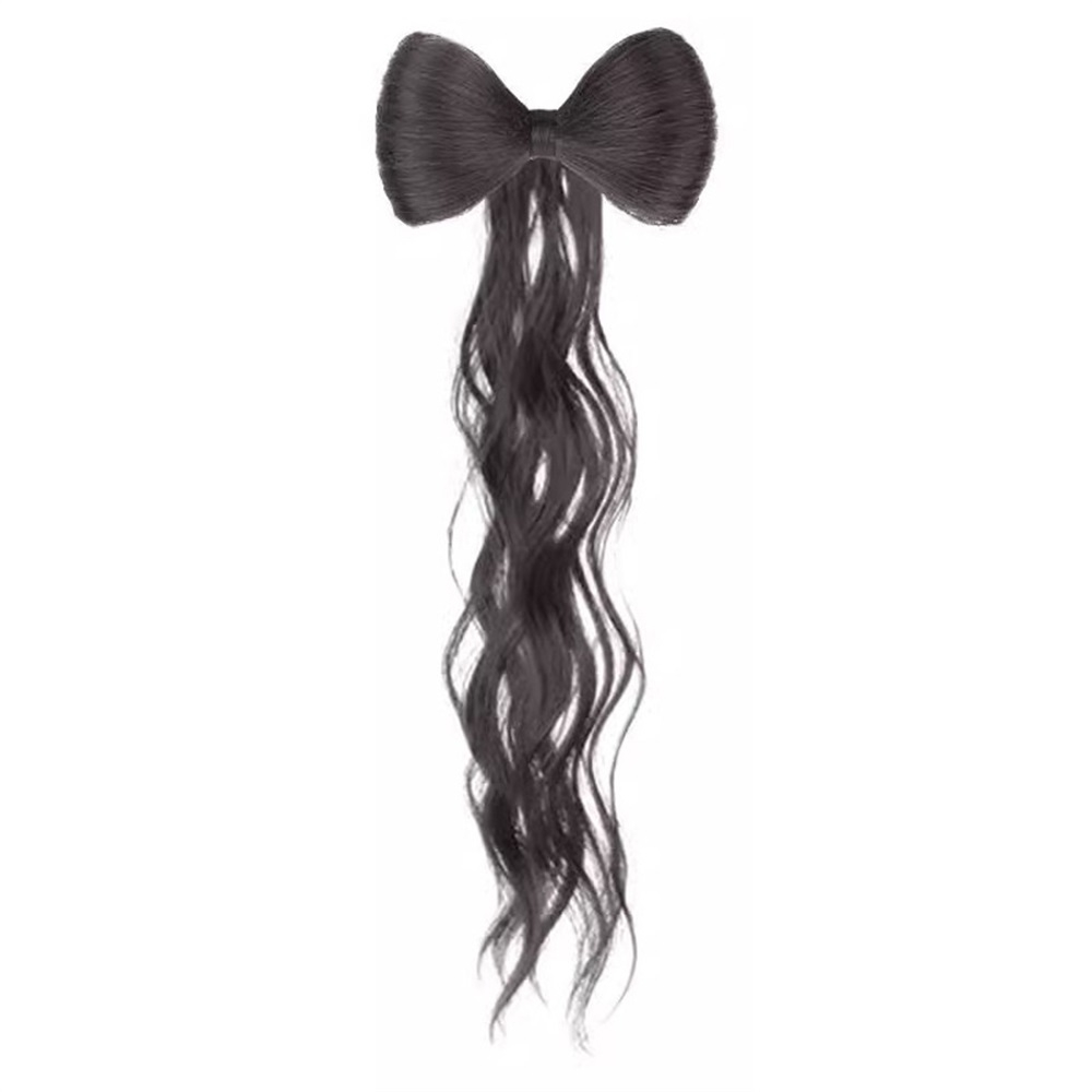 Y2k วิกผมหางม้า แบบถัก ประดับโบว์ สไตล์เจ้าหญิงโบราณ สําหรับผู้หญิง - รูปที่ 7