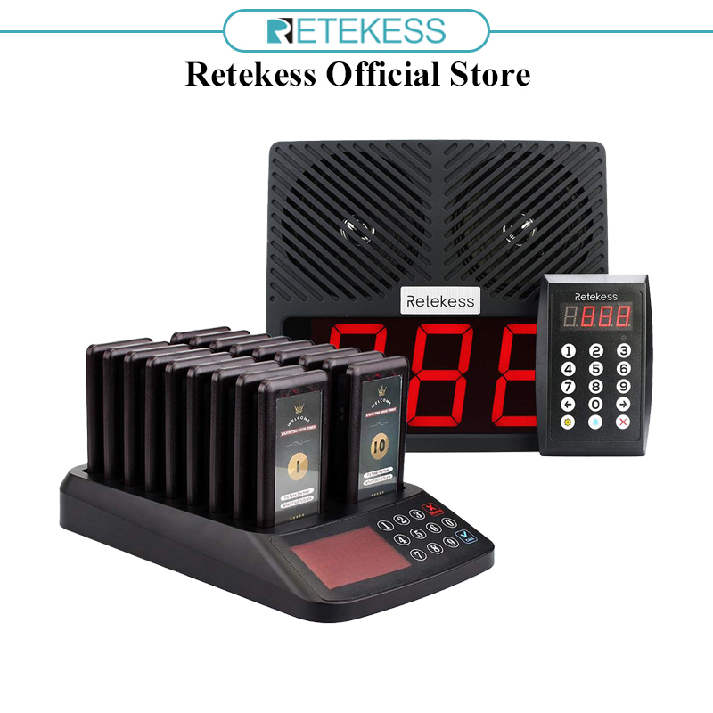 Retekess TD101 Take A Number System 8 Broadcast Types T115 Restaurant Pagers Max 99 Buzzers for Clin
