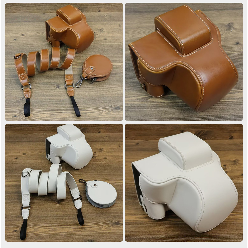 เคสกระเป๋าใส่กล้อง หนัง PU พร้อมสกรูขาตั้งกล้อง และสายคล้องไหล่ สําหรับ Canon EOS R50
