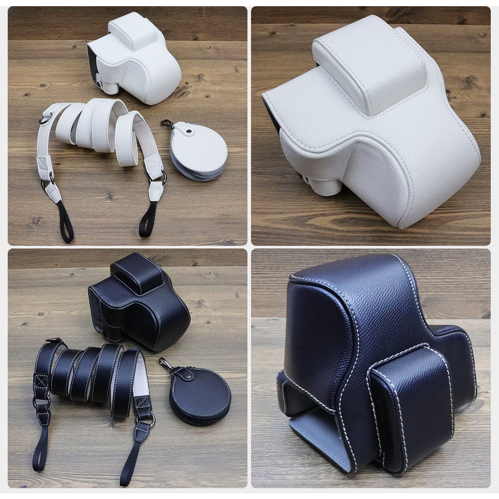 เคสกระเป๋าใส่กล้อง หนัง PU พร้อมสกรูขาตั้งกล้อง และสายคล้องไหล่ สําหรับ Canon EOS R50