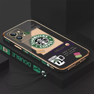 เคสโทรศัพท์มือถือ ลายการ์ตูน Starbucks พร้อมสายคล้อง สําหรับ realme C55