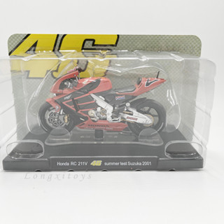 โมเดลรถจักรยานยนต์ 1:18 Diecast Honda RC 211V Summer Test Suzuka 2001 Sports Racing Bike Miniature Replica Collection