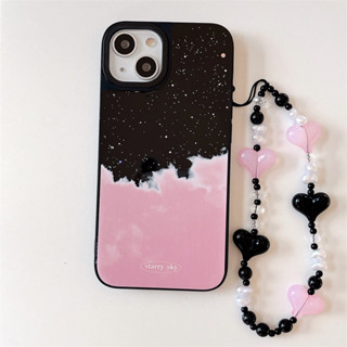 เคสโทรศัพท์มือถือ ลายก้อนเมฆ ท้องฟ้ากลางคืน สีชมพู แฟชั่น สําหรับ iPhone 14 Pro Max 13 Pro Max 12 Pro Max