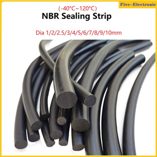 10/5M Solid Black NBR Sealing Strip Dia 1/1/2/2.5/3/4/5/6/7/8/9/10mm NBR Oil Resistance Nitrile Rubber Round Strip NBR Strip แถบยางไนไตร NBR เส้นผ่าศูนย์กลาง