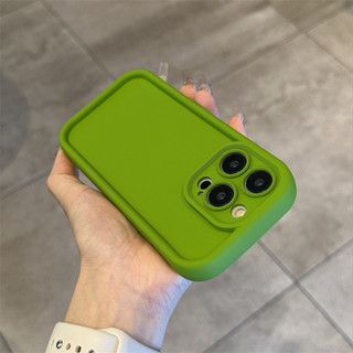 เคสซิลิโคนนิ่ม สีเขียว สําหรับ iPhone 11 12 13 14 pro max xr x xs max