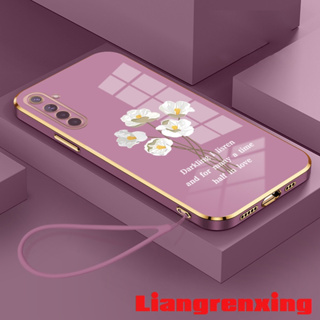 เคสโทรศัพท์มือถือ ซิลิโคนนิ่ม ชุบไฟฟ้า กันกระแทก ลายดอกไม้ สําหรับ realme 6 pro realme 6 DDBH01