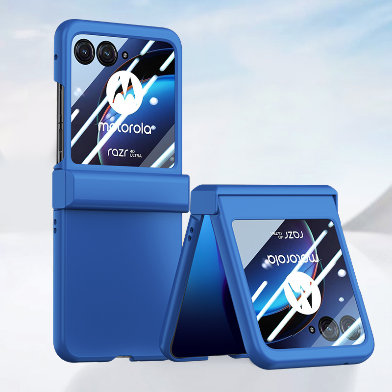กรณีสําหรับ Motorola Moto Razr 70 60 PRO 50 40 Ultra เคสโทรศัพท์สีทึบผิวรู้สึก Ultrathin Hard ฝาหลัง 3in1 พร้อมป้องกันหน้าจอ