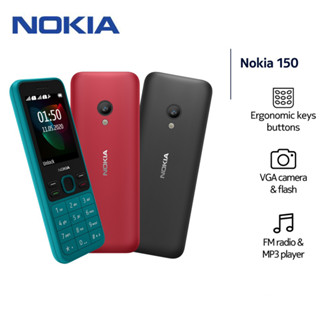 โทรศัพท์มือถือ Nokia 150 ของแท้ ปลดล็อกแล้ว 2.4 นิ้ว 2G GSM Basic Phone FM บลูทูธ เครื่องเล่น Mp3