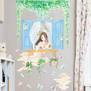 【Zooyoo】สติ๊กเกอร์ติดผนัง Ins small fresh decorative painting wall stickers