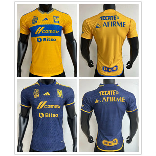 เสื้อกีฬาแขนสั้น ลายทีมชาติฟุตบอล Tigres UANL 2023 2024 ชุดเหย้า เยือน