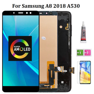 Amoled พร้อมกรอบ สําหรับ Samsung Galaxy A8 2018 A530 LCD พร้อมหน้าจอสัมผัส Digitizer Assembly