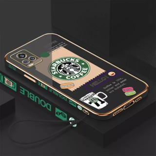 เคสโทรศัพท์มือถือ ลายการ์ตูน Starbucks พร้อมสายคล้อง สําหรับ Vivo V20 Vivo V20SE Vivo V23E Vivo V20 PRO Vivo V23 5G Vivo V23 PRO 5G Vivo V21E