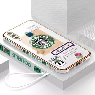 เคสโทรศัพท์มือถือ ลายการ์ตูน Starbucks พร้อมสายคล้อง สําหรับ Vivo Y17 Vivo Y15 Vivo Y12 Vivo Y12i Vivo Y11 2019 Vivo Y19 Vivo Y73S