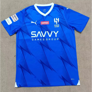 เสื้อเชิ้ต ลายทีมชาติฟุตบอล Al Hilal Home สีฟ้า สําหรับผู้ชาย 2023