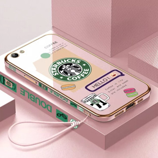 เคสโทรศัพท์มือถือ ลายการ์ตูน Starbucks พร้อมสายคล้อง สําหรับ Vivo V5 Vivo V5S Vivo V5 LITE Vivo Y66 Vivo Y67 Vivo Y52s Vivo Y31s