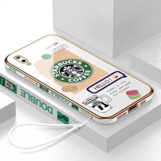 เคสโทรศัพท์มือถือ ลายการ์ตูน Starbucks พร้อมสายคล้อง สําหรับ Vivo Y93 Vivo Y95 Vivo Y71 Vivo Y81 Vivo Y83 Vivo V9 Vivo Y85