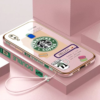 เคสโทรศัพท์มือถือ ลายการ์ตูน Starbucks พร้อมสายคล้อง สําหรับ vivo Y97 vivo Y76 5G vivo Z6 vivo Y77 Y77E vivo V25