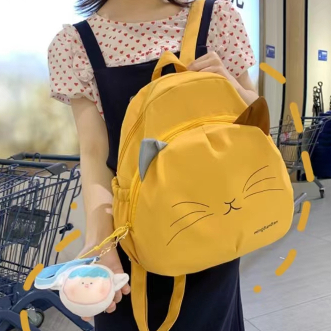 กระเป๋าเป้สะพายหลัง กระเป๋านักเรียน จุของได้เยอะ สีพื้น สไตล์เกาหลี สําหรับผู้หญิง