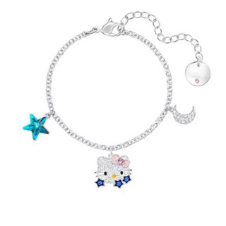 Swarovski สร้อยข้อมือ ลาย Hello Kitty Cat Star Moon น่ารัก ของขวัญวันวาเลนไทน์ สําหรับแฟนสาว