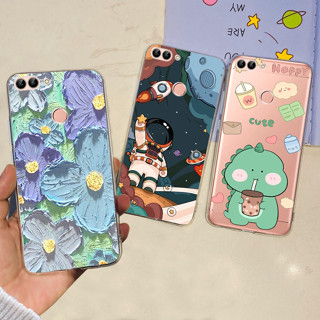 เคสโทรศัพท์มือถือ ซิลิโคนนิ่ม TPU ลายดอกไม้อวกาศ สําหรับ Huawei P smart Cover FIG-LX1 2018