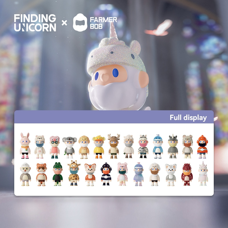 Finding Unicorn FARMER BOB สังคมสัตว์ Series กล่องตาบอดจํากัด Kawaii ตัวเลขการกระทํา Mystery ของขวัญ