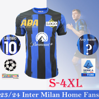 เสื้อกีฬาแขนสั้น ลายทีมชาติฟุตบอล Inter M 23-24 ชุดเหย้า ไซซ์ S-4XL ชุดเหย้า สําหรับผู้ชาย