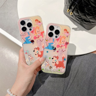 เคสโทรศัพท์มือถือ TPU เคลือบสองชั้น ลายการ์ตูนผู้หญิง สําหรับ iPhone 14 Pro Max 13 Pro Max 12 Pro