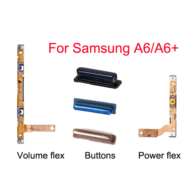 ปุ่มเปิดปิดเปิดปิด Flex Out ด้านข้าง Volume Up Down Key สําหรับ Samsung A6 Plus A6
