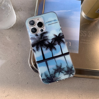 เคสโทรศัพท์มือถือ TPU ลายต้นมะพร้าว สําหรับ iPhone 14 Pro Max 13 Pro Max