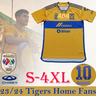 เสื้อกีฬาแขนสั้น ลายทีมชาติฟุตบอล Tigers de la UANL 23-24 ชุดเหย้า สําหรับผู้ชาย S-4XL