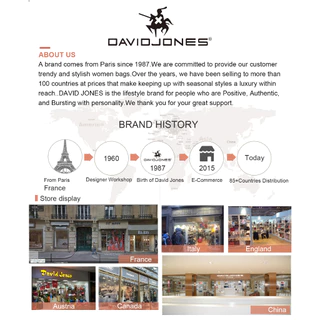 David Jones Paris กระเป๋าสะพายไหล่ กระเป๋าถือ หนัง pu สําหรับสตรี