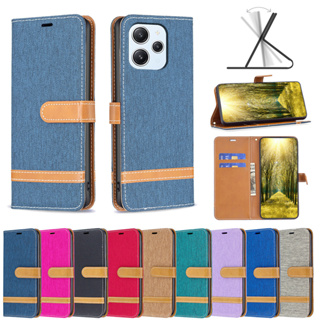 เคสโทรศัพท์มือถือหนัง PU นิ่ม ฝาพับ พร้อมช่องใส่บัตร ตั้งได้ หรูหรา สําหรับ Xiaomi Redmi 12 4G 12C Note 12 4G Note 12S Note 12 Turbo K60 Pro