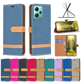 เคสโทรศัพท์หนัง PU นิ่ม ฝาพับ พร้อมช่องใส่บัตร และขาตั้ง หรูหรา สําหรับ Xiaomi Poco X5 Pro Redmi A2 Note 12 5G Note 12 Pro 5G