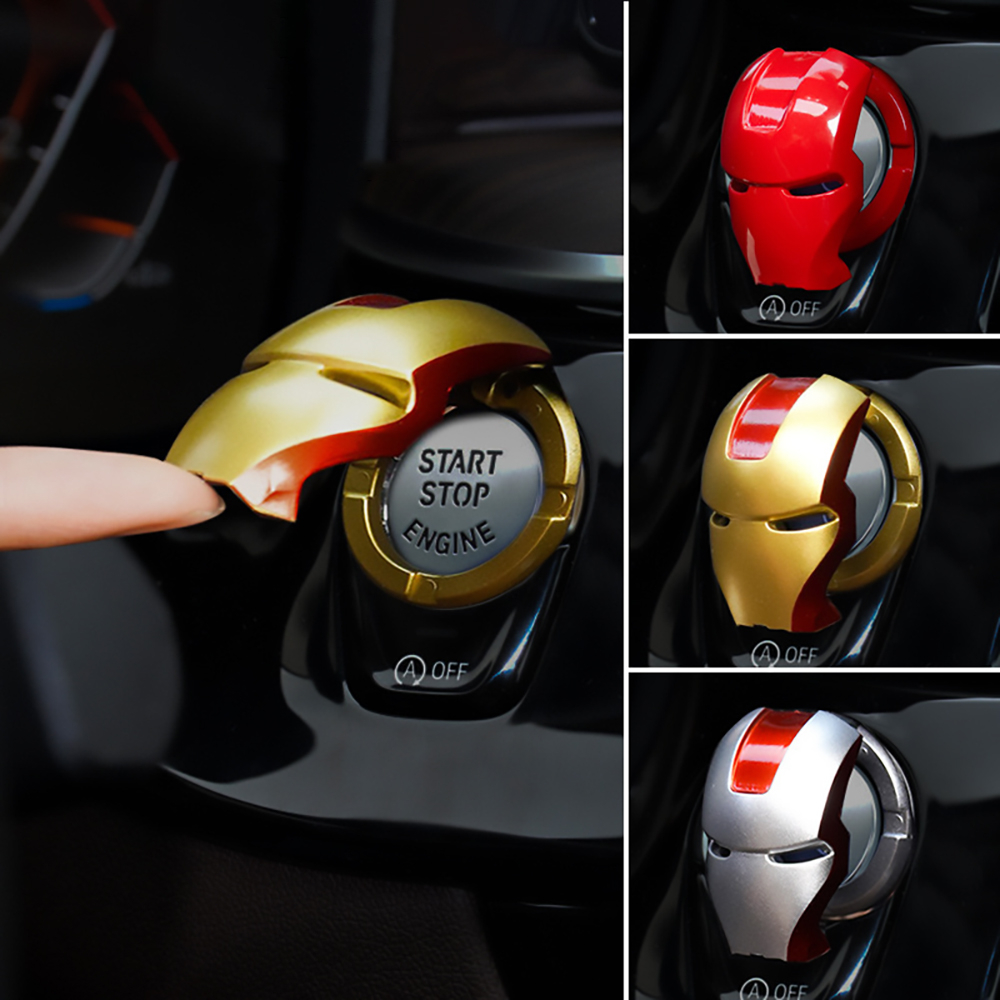สติกเกอร์ปุ่มกดสตาร์ทเครื่องยนต์ ภายในรถยนต์ ลาย Marvel Iron Man