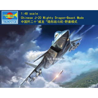 ชุดโมเดลทรัมเปเตอร์ 05821 1/48 Chinese J-20 Mighty Dragon-Beast แบบพลาสติก