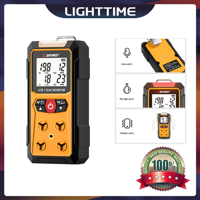 Sw-7500a เครื่องตรวจจับก๊าซออกซิเจน O2 คาร์บอนมอนอกไซด์ CO H2S 4 in 1